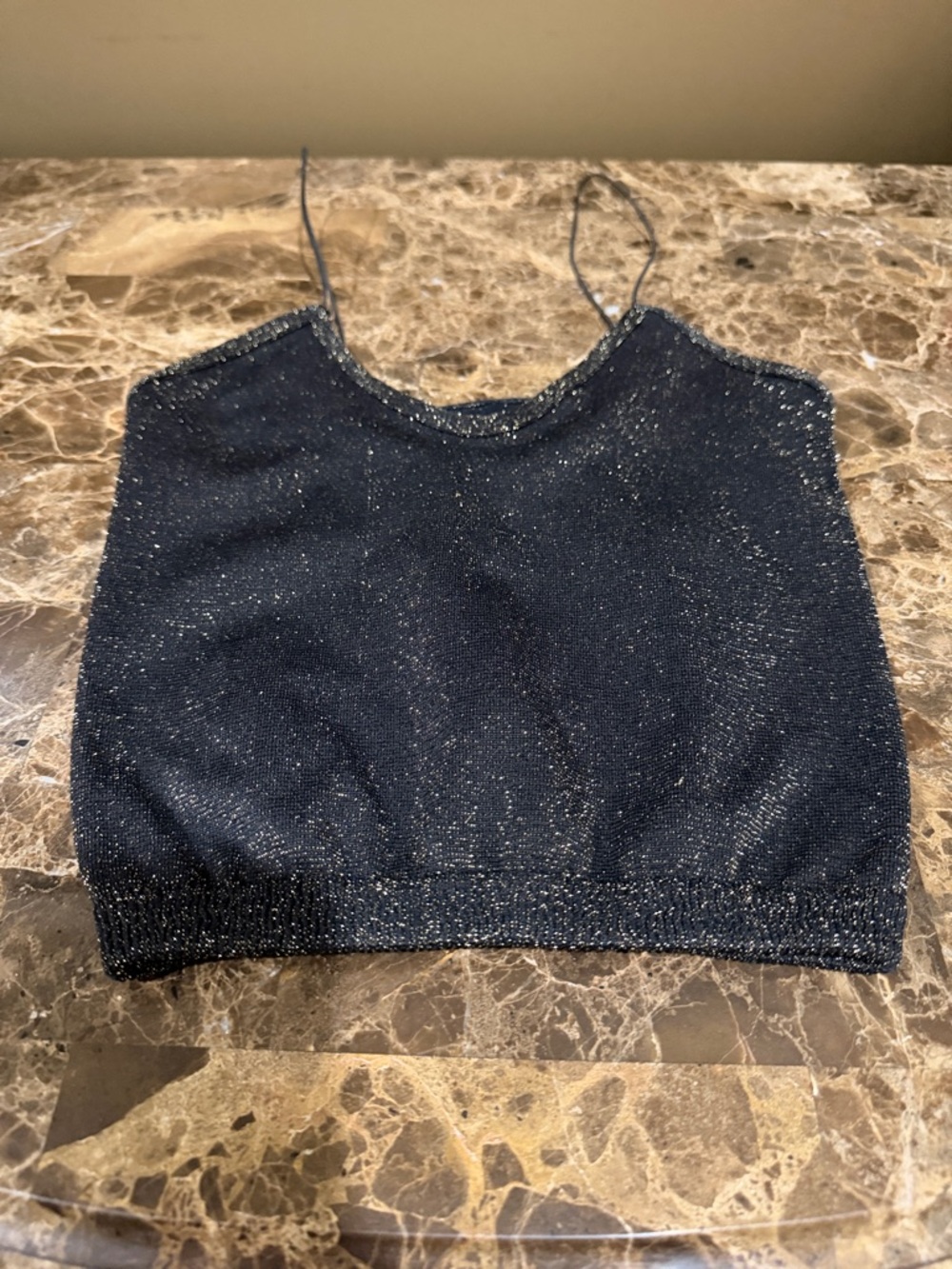 Sparkle Crop Cami Top with Thin Straps